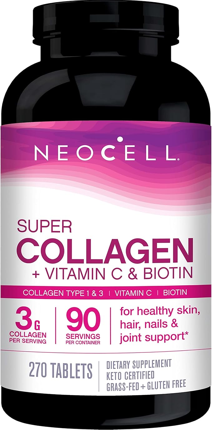 NeoCell Super Collagen Peptides + Vitamin C & Biotin, 3g Collagen Per ...