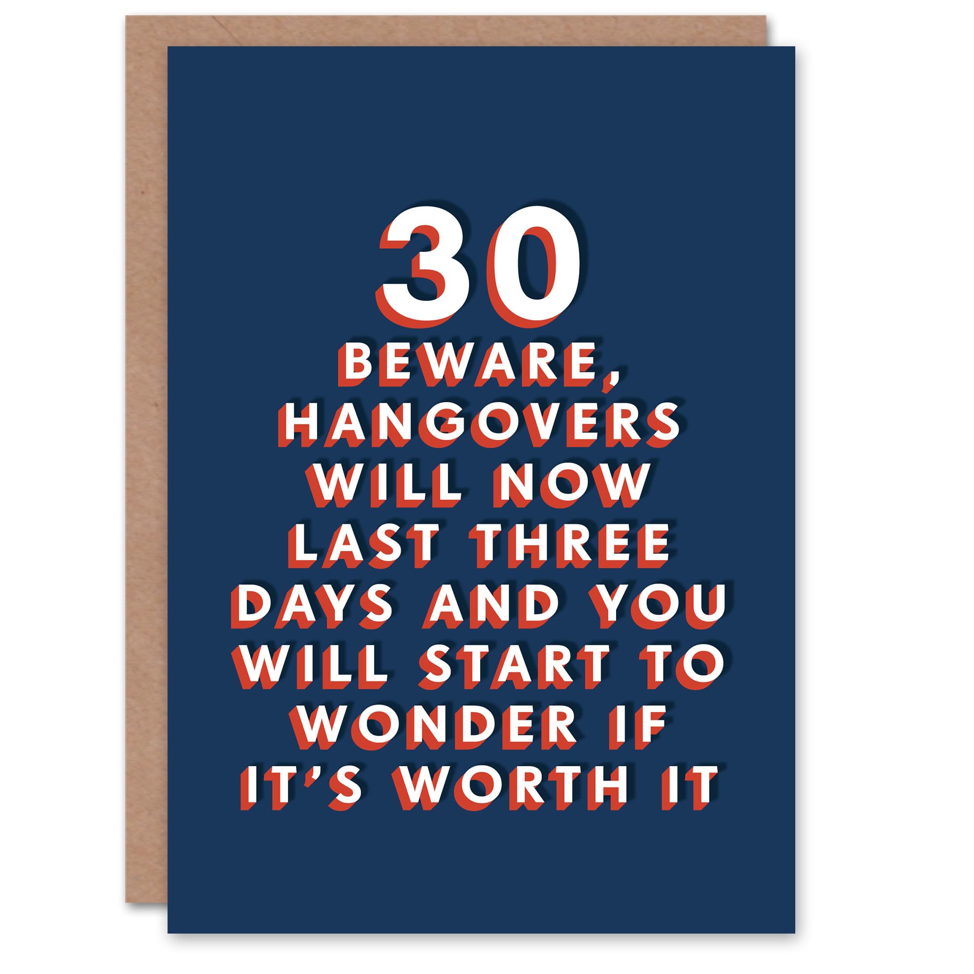 Artery8 Men's 30th Birthday Card - Funny - Dark Blue
