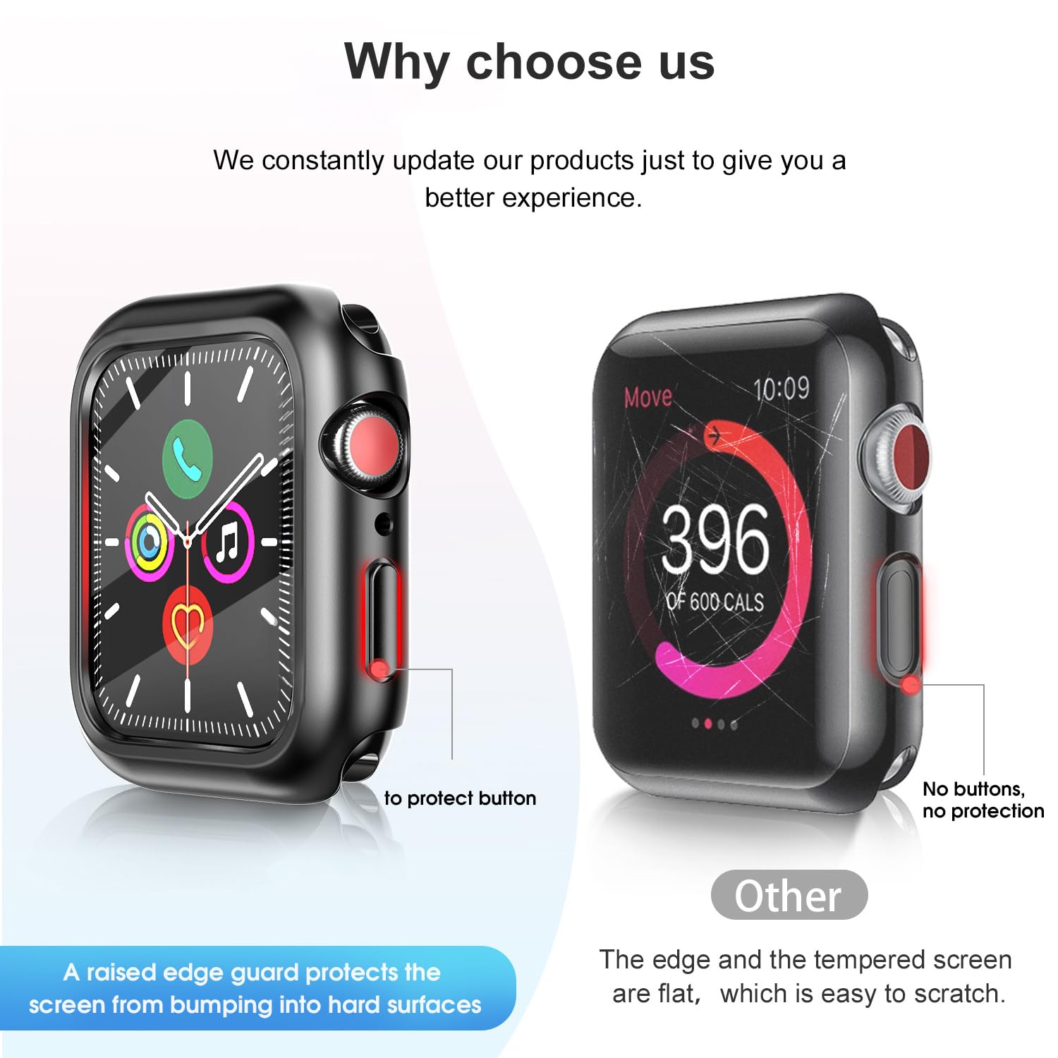 Twarde etui do Apple Watch Series 11 10 42 mm, etui ochronne ze szkła hartowanego, pełna osłona ochronna do IWatch, odporne na wstrząsy, matowe, akcesoria, czerwone, pomarańczowe, żółte, zielone
