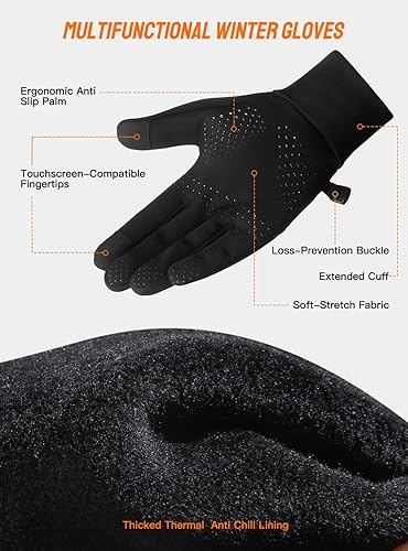 Miniatura 3 de TRENDOUX Guantes de invierno para hombres y mujeres con pantalla táctil guantes para correr para clima frío guantes cálidos guantes de trabajo para