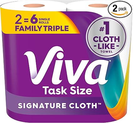 Viva Signature Cloth Paper Towels, Task Size, 2 Family Triple