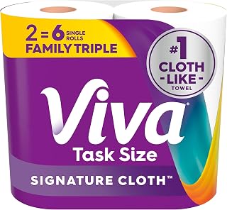 Signature Cloth Paper Towels, Task Size, 2 Family Triple Rolls, 141 Sheets per Roll (Packaging May Vary)