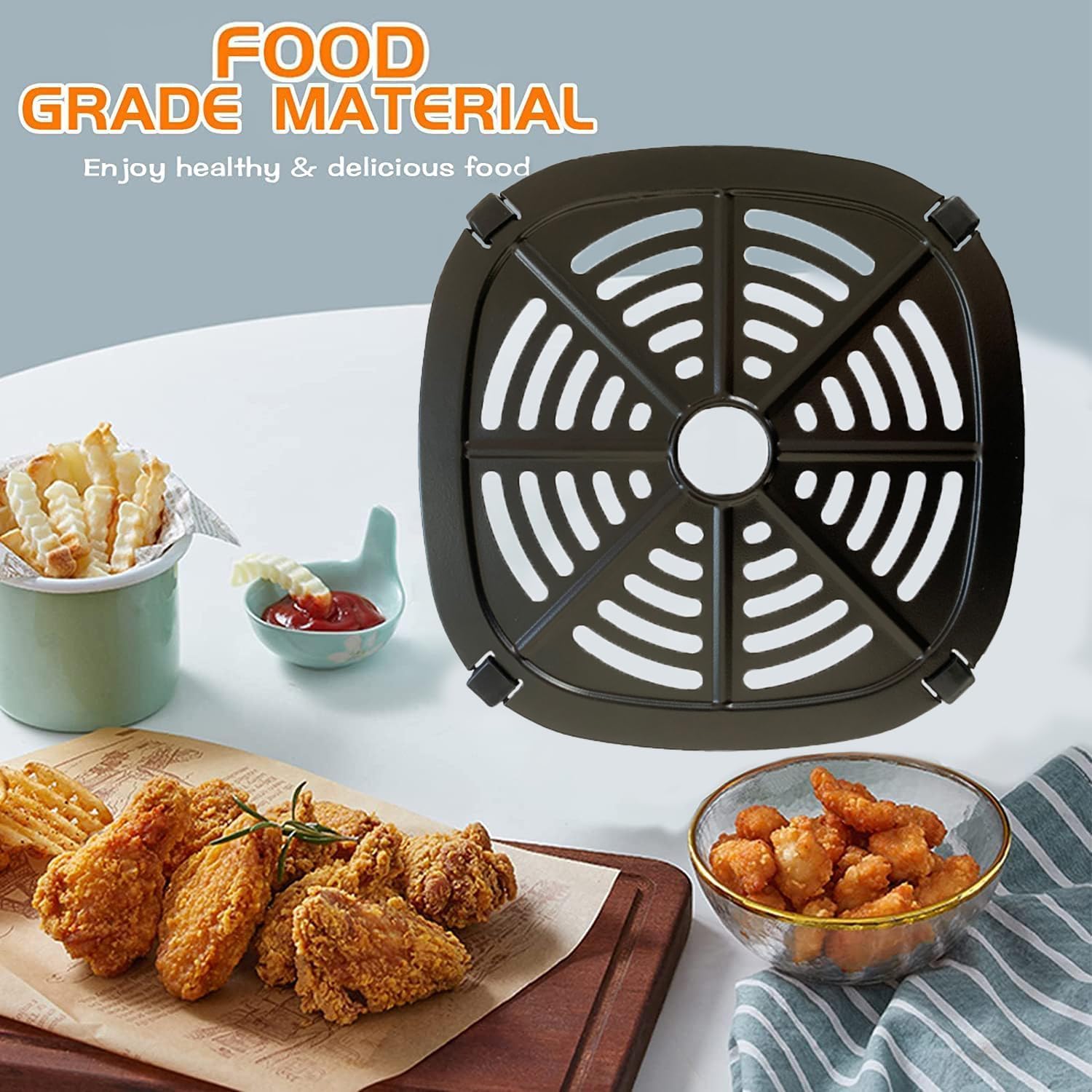 2.6QT Air Fryer Replacement Grill Pan for DASH Tasti-Crisp Electric Air Fryers, Upgraded Grill Crisper Plate Tray Grate Rack Shelf Grid for DASH 2.6QT Air Fryer, Dishwasher Safe, Nonstick