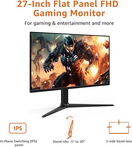 Miniatura 9 de Tienda Basics Monitor para juegos de 24 pulgadas, FHD 1080P, 165Hz, compatible con VESA, sincronización adaptativa, respuesta de 1 ms, negro