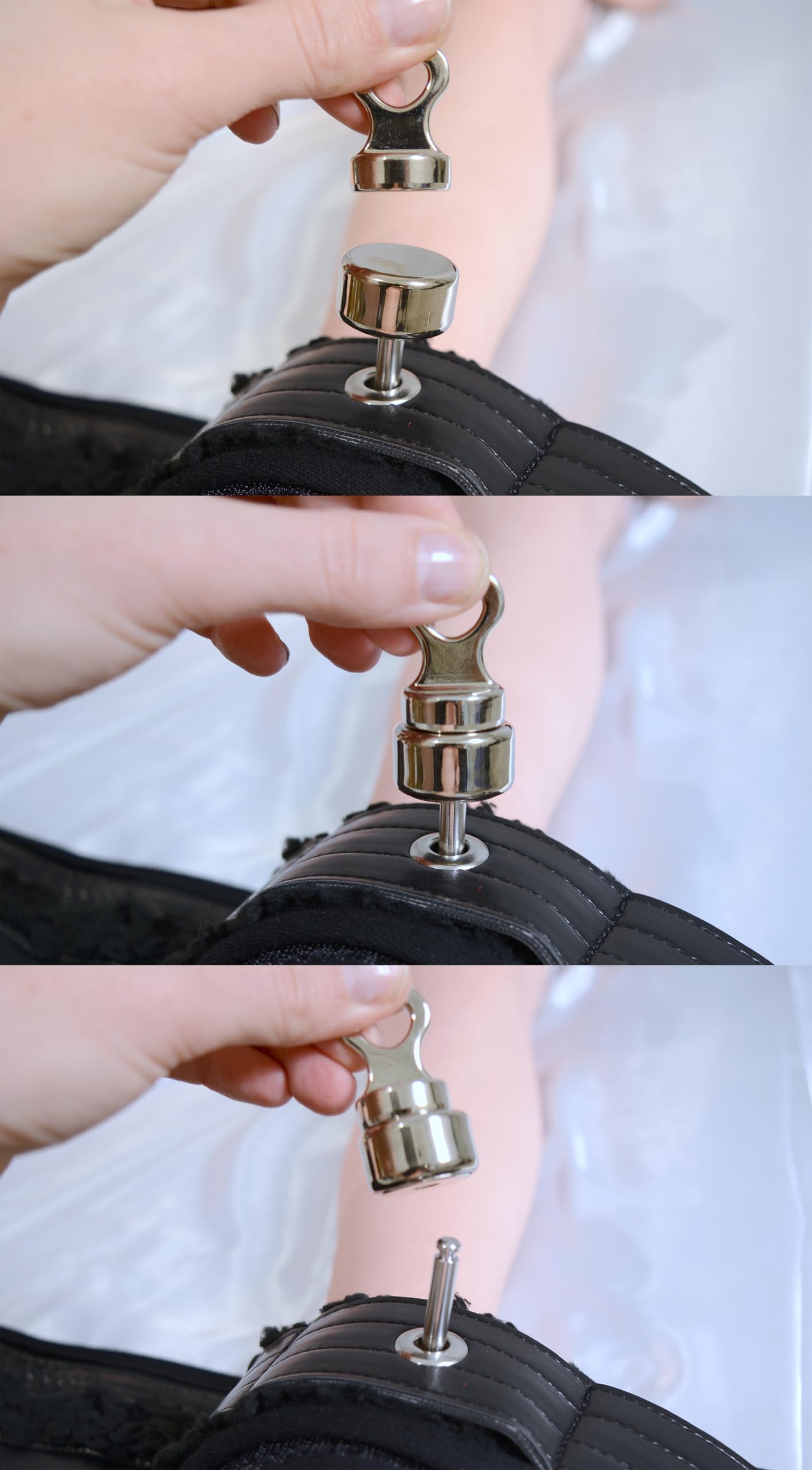 Cavigliera in pelle bloccabile con serratura magnetica, imbottita morbida per Klinik Bondage, polsino regolabile, accessorio BDSM per donne e uomini