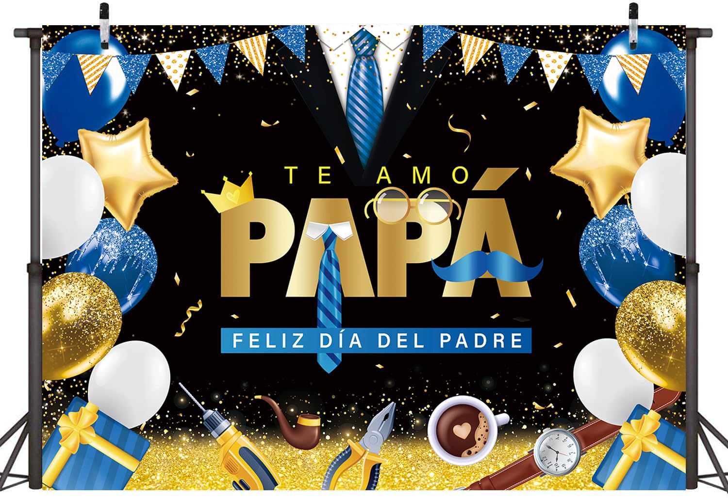 LTDKAEN Happy Father's Day Backdrop Spanish Te Amo Papá Feliz Día Del Padre Photography Background Father's Day I Love Dad Party Decoration Photo