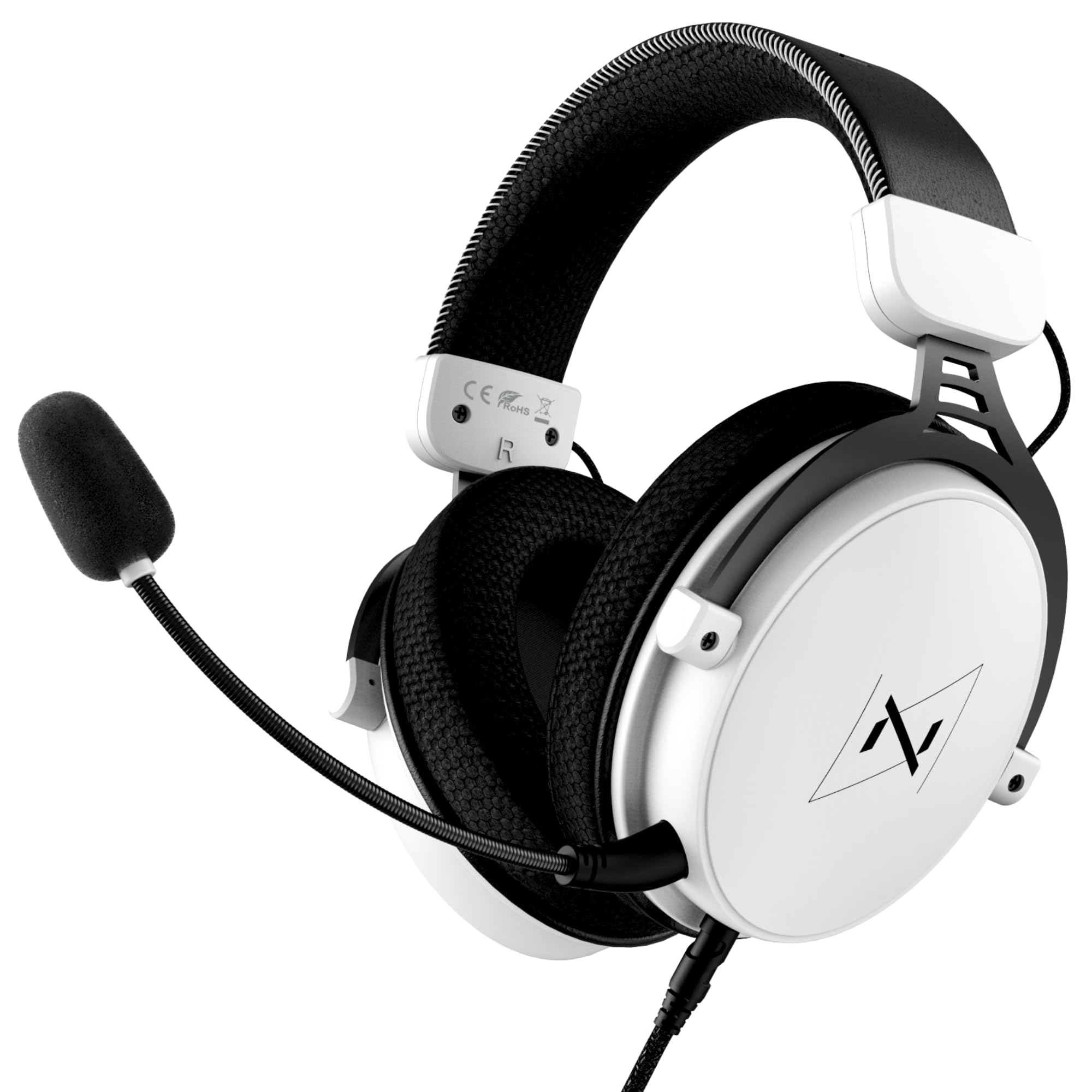 Nyfter - Premium zestaw słuchawkowy gamingowy 02/2024 Surround Sound Earpad z pianką memory do gier PC, Xbox, telefonów, PS, Switch, Xbox.