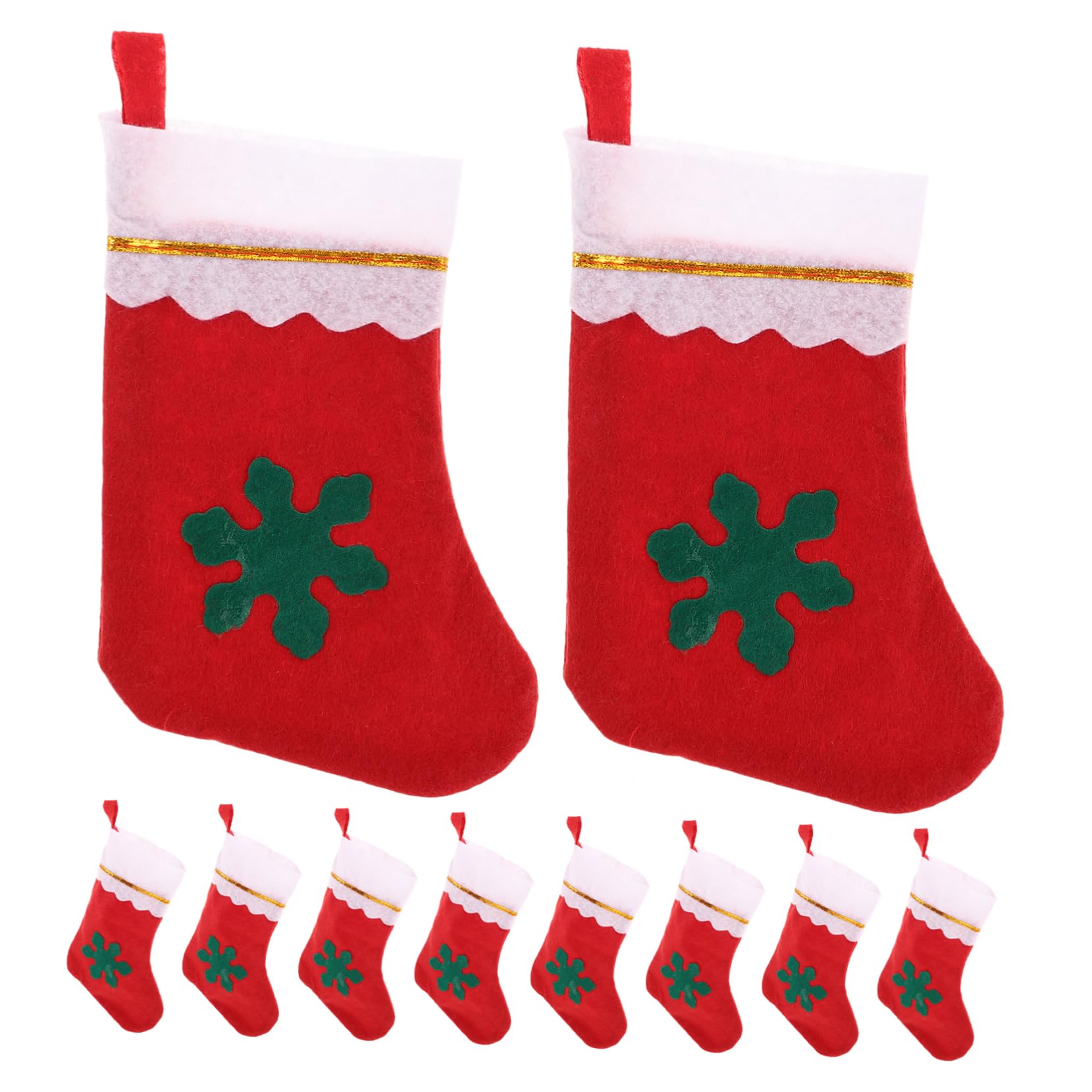 Ciieeo 3 Sätze Weihnachtsstrumpf Goodie Bag Abgestuft Plüsch Weihnachtsstrümpfe Strümpfe Weihnachten Büro Dekoration Office Decoration Weihnachtsanhänger Socken- Stoff Stück * 3