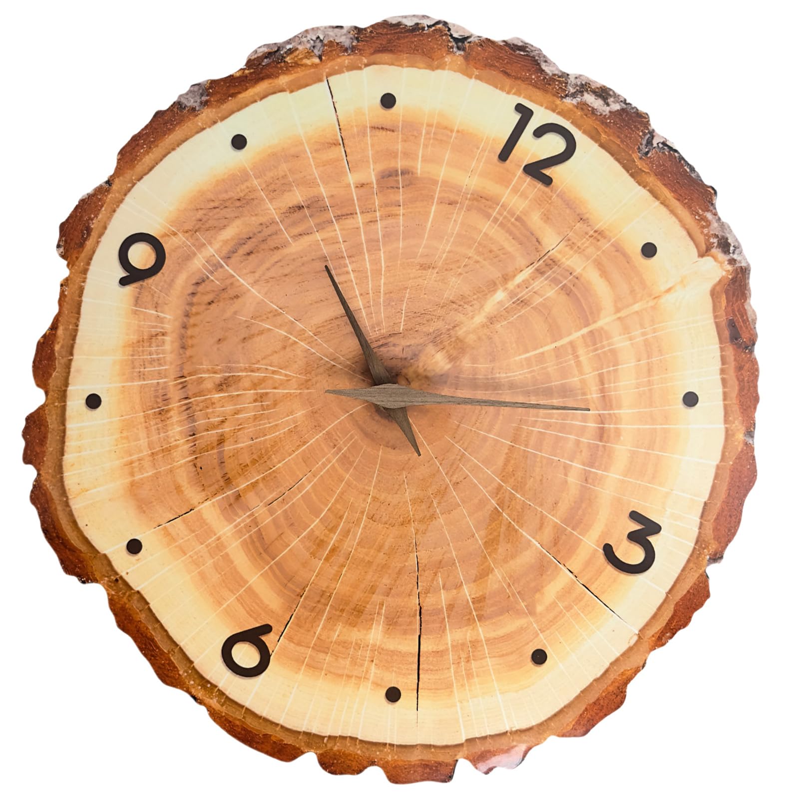 carotoe Farmhouses Wood Grains Annual Rings Wall Clock Quiet Quartzs Not Ticking Battery Operated for Living Room Decors Quiet Not Ticking Clock