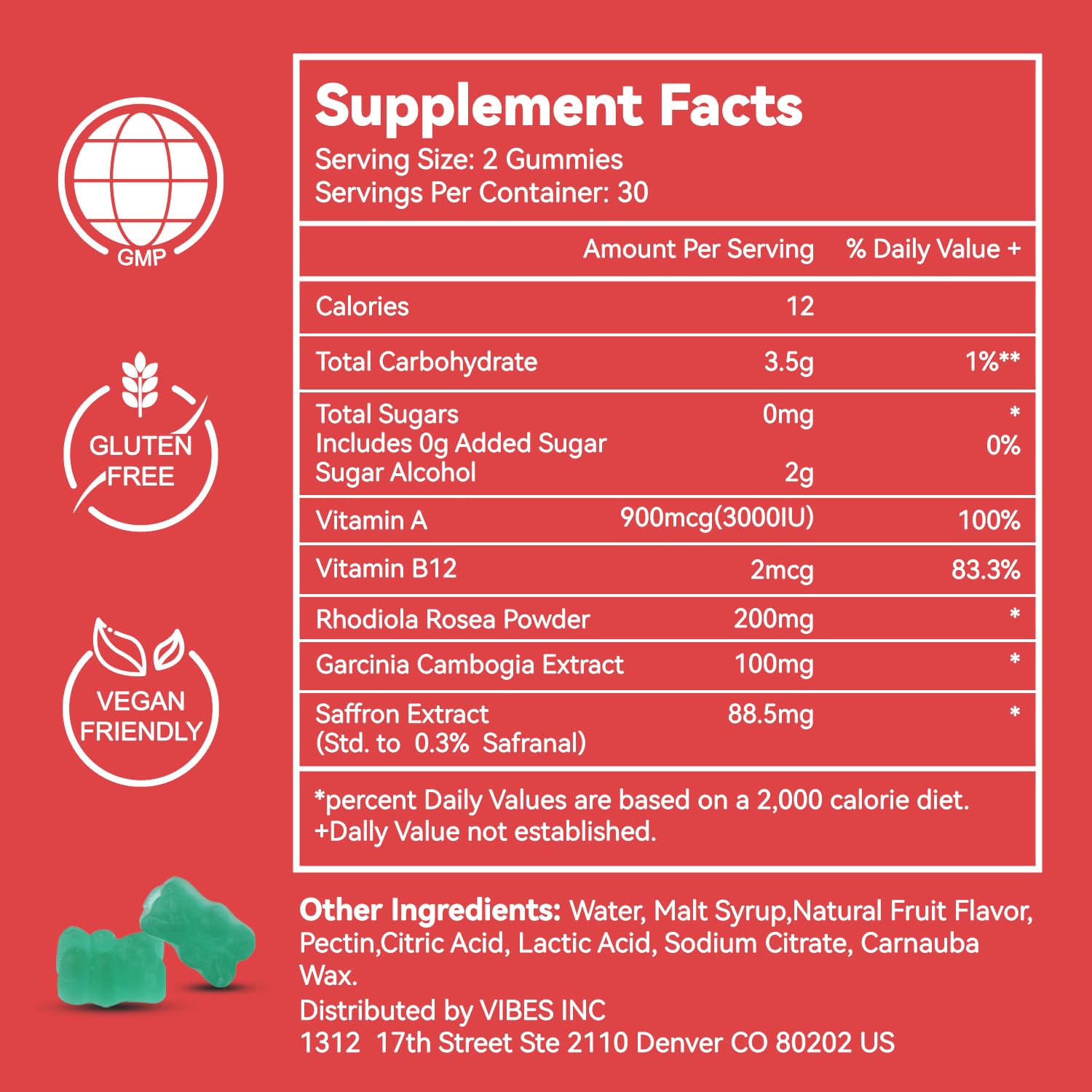 Saffron Supplements Gummies, Saffron Extract, Vegan - 60 Gummies — Amazon image 6