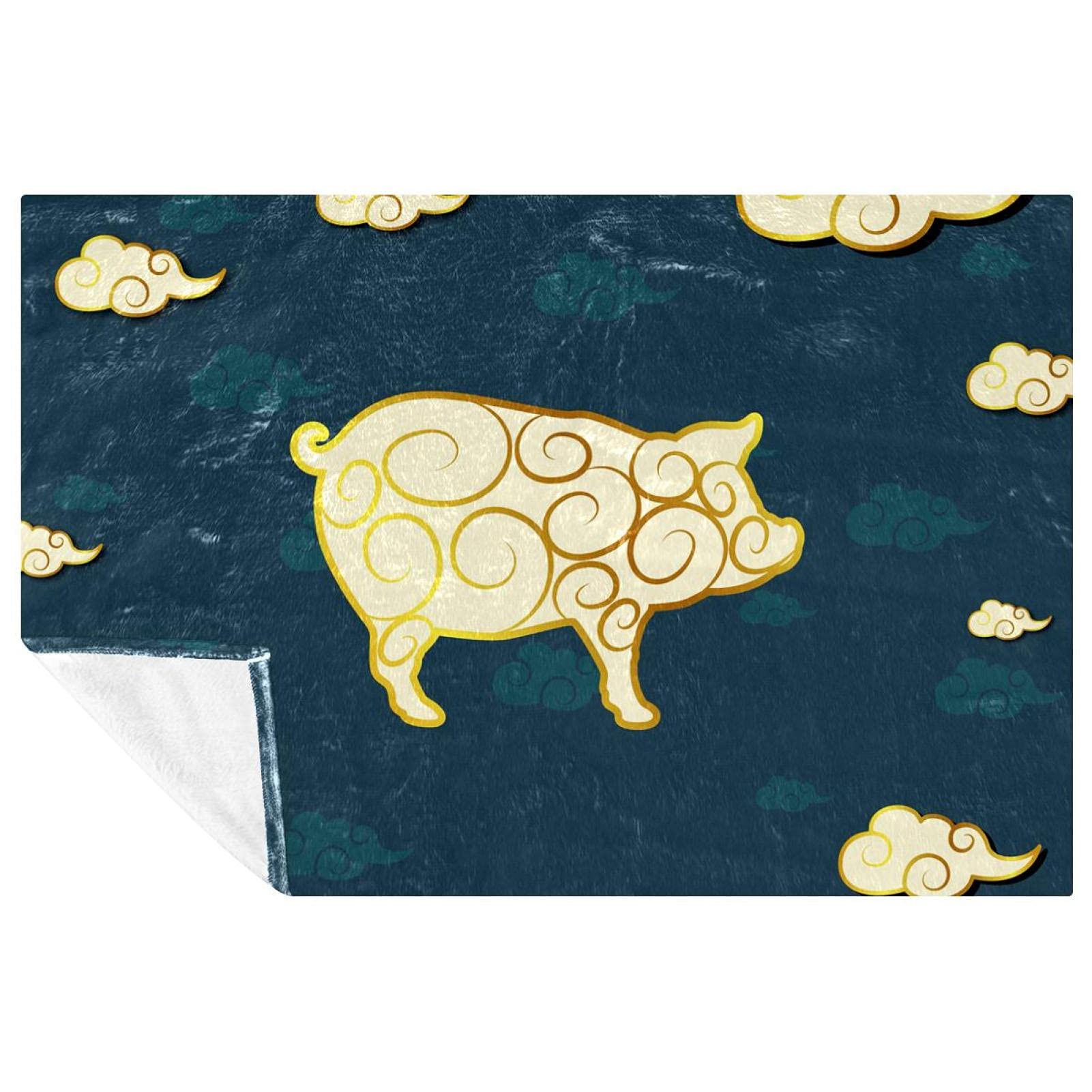 Couverture douce lit et canapé : plaid cochon multifonction pour pique-nique et camping