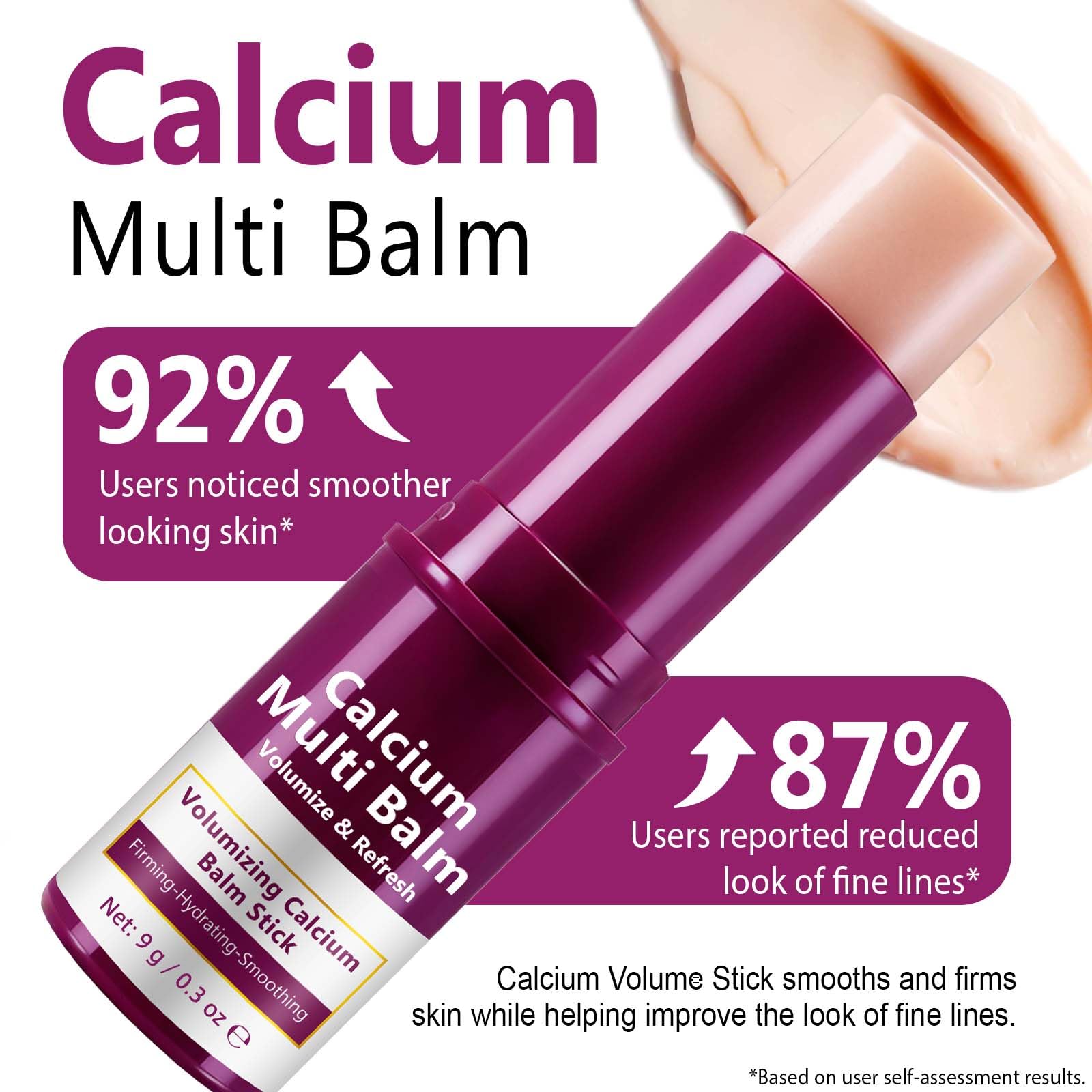 Calcio Multi Balm Stick – Solido balsamo per collagene per la cura di occhi, viso e collo – Rassodante e idratante – Con burro di karitè e vitamine – Pratica matita per la cura in viaggio (1 pezzo)