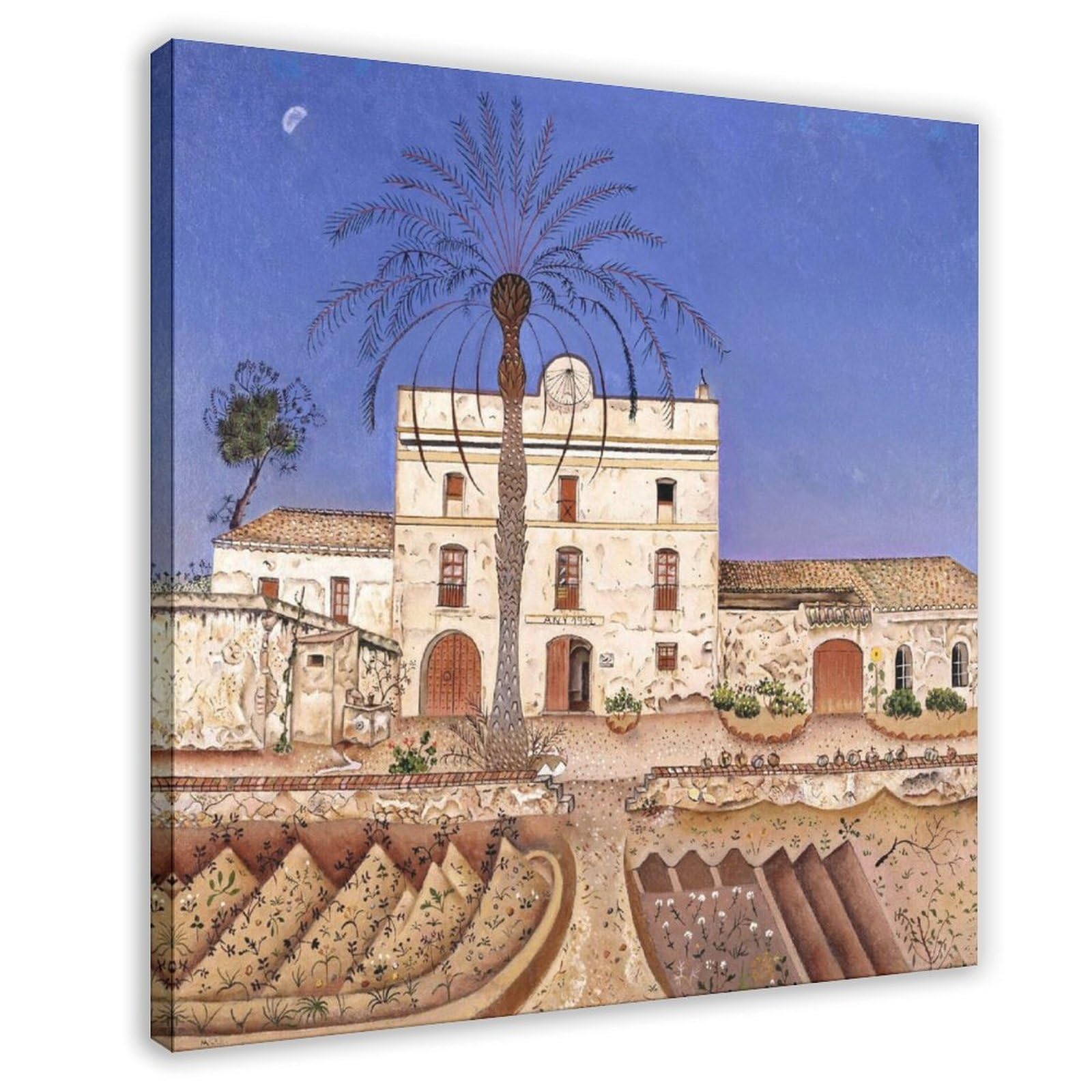 Impression sur toile La Casa De La Palmera de Joan Miro tableau 61 x 61