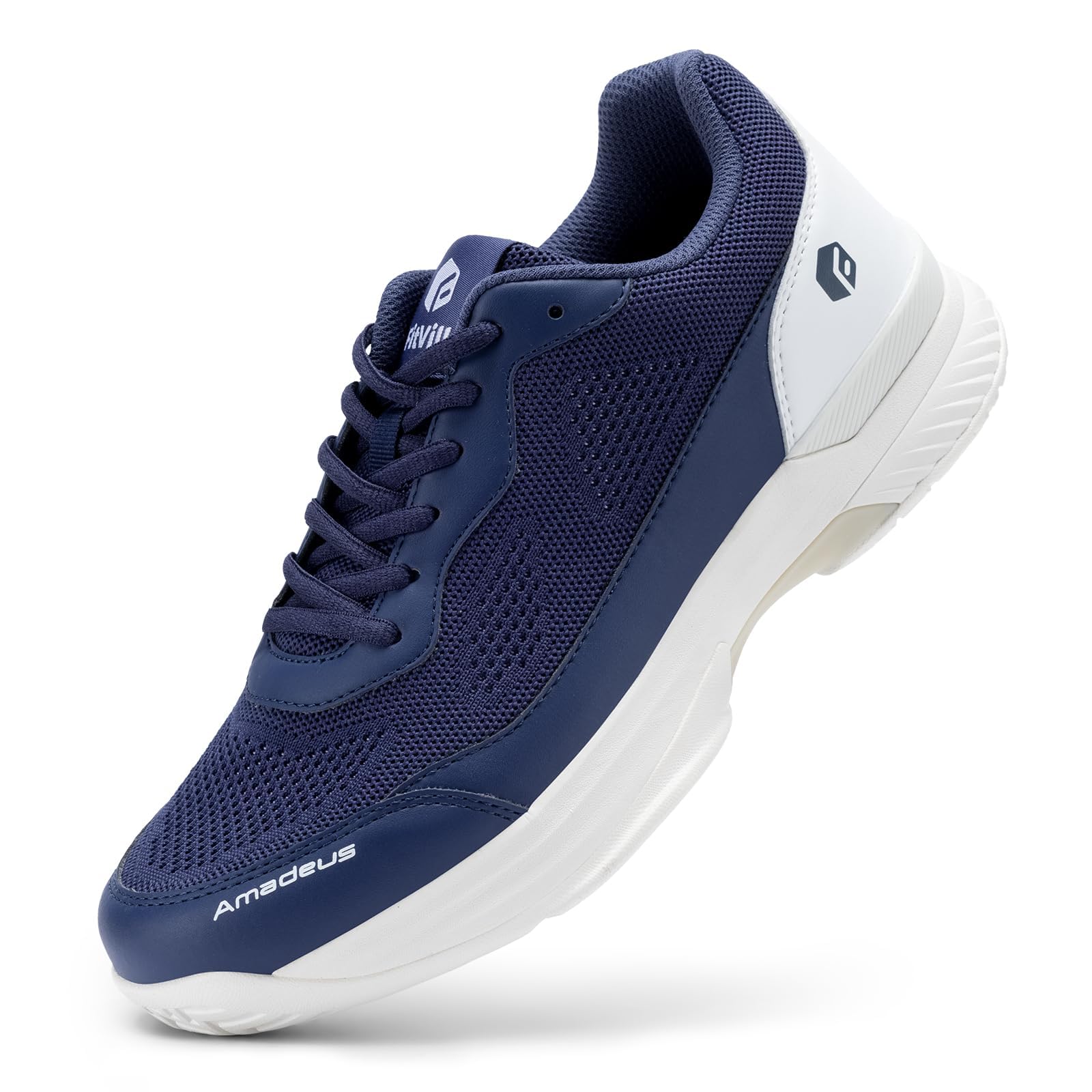 FitVille Extra Weit Tennisschuhe Herren rutschfest Hallenschuhe Atmungsaktiv Badminton Schuhe Bequemen Fitnessschuhe