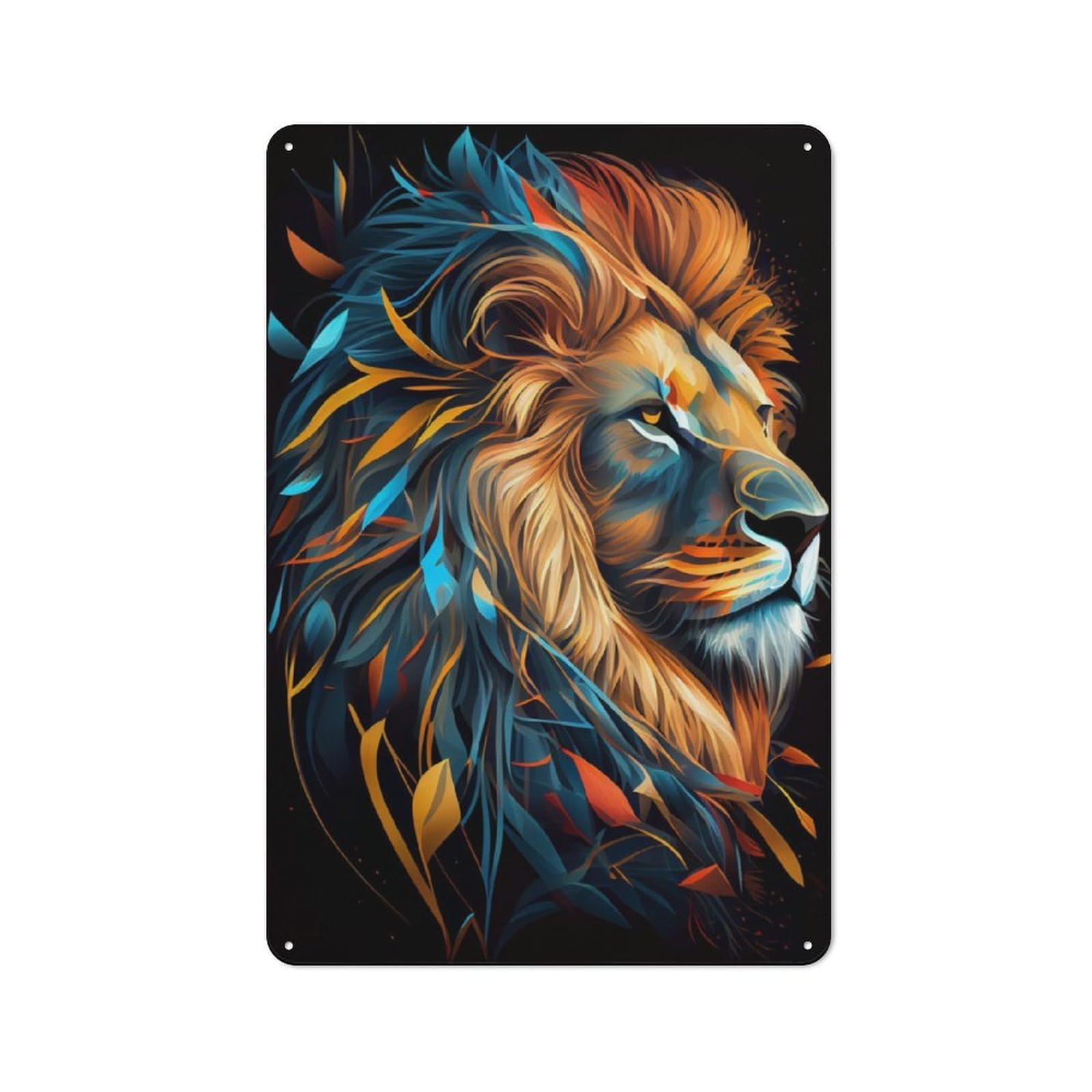 Junmoney Cute Lion Animal Cartoon Metal Gift Sign 30X20cm, Vintage Home Wall Decor For Home, Shop, Pub Or Studio Wall