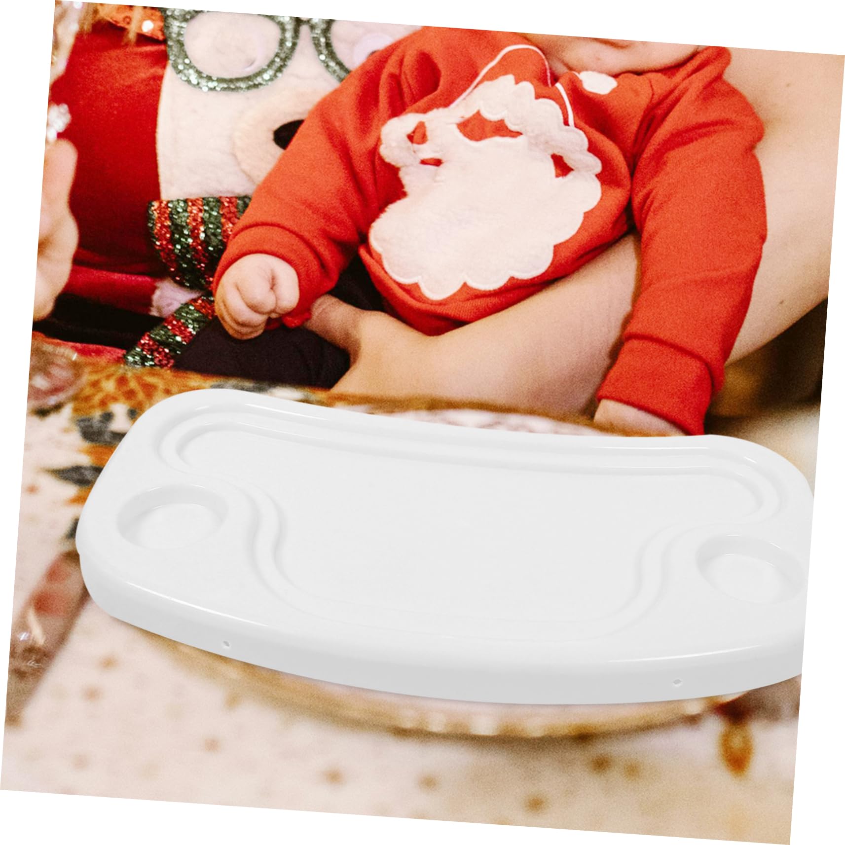 Vassoio in Plastica Bianco per Seggiolone, Accessorio Sicuro e Semplice da Usare, per Pranzo e Cena dei Ragazzo Ragazza Piccoli