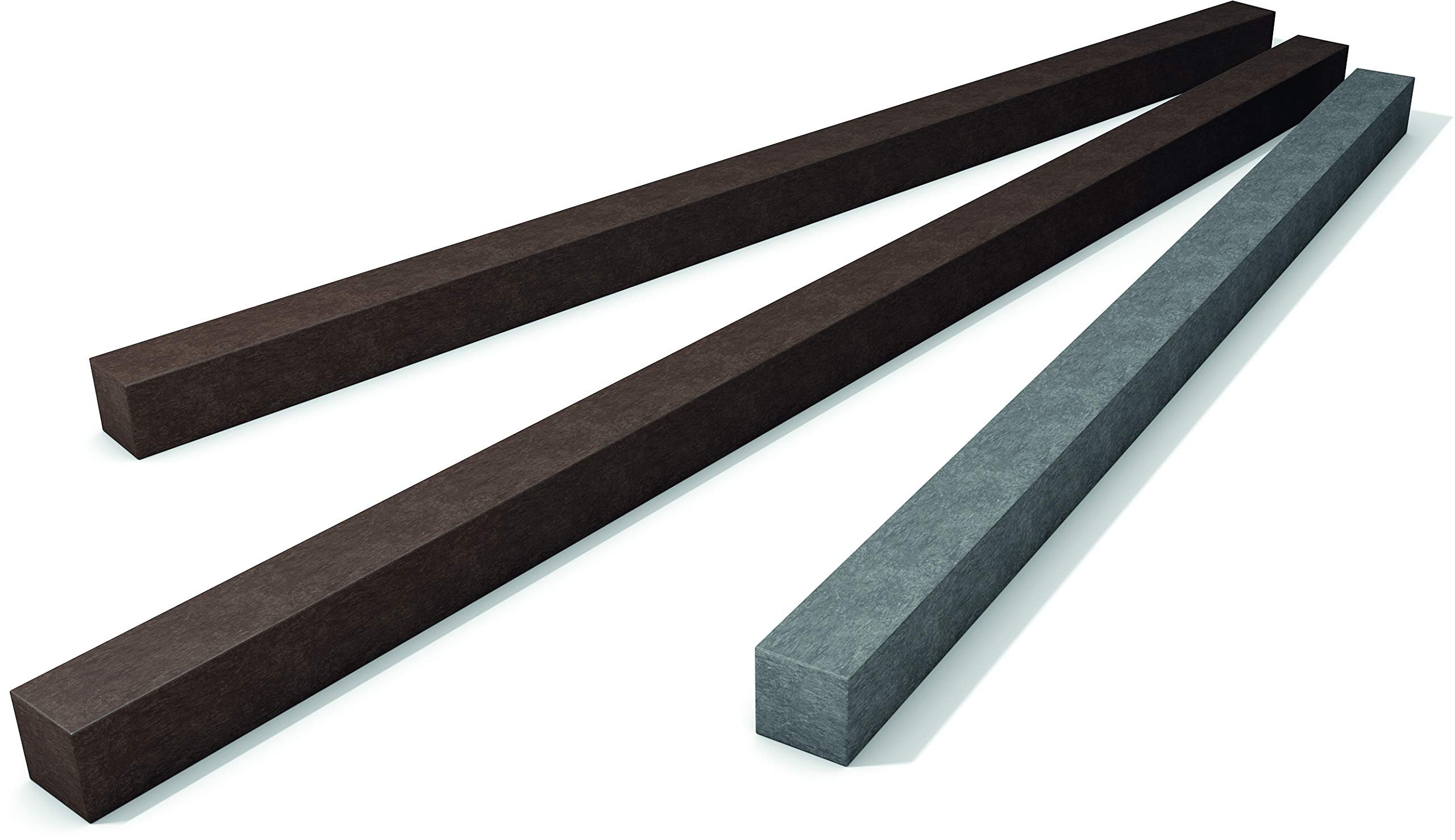 Vierkant Profile | 200cm x 7cm x 7cm | braun | 3 Stück | aus Recycling-Kunststoff hanit | zum Bau von Zäunen, Terrassen-Unterkonstruktionen u.v.m.