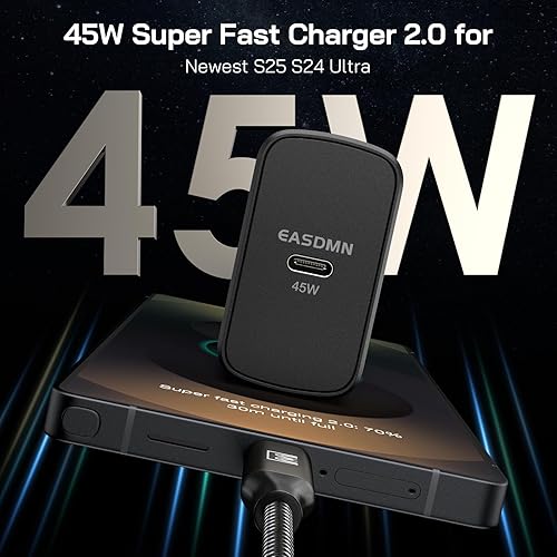 Miniatura 2 de 45W Super Fast Charger Type C, [2 Pack] 45 Watt USB-C Charger PD/PPS Wall Charging Block for Samsung Galaxy S25 Ultra/S25+/S25/S24/S23 Negro