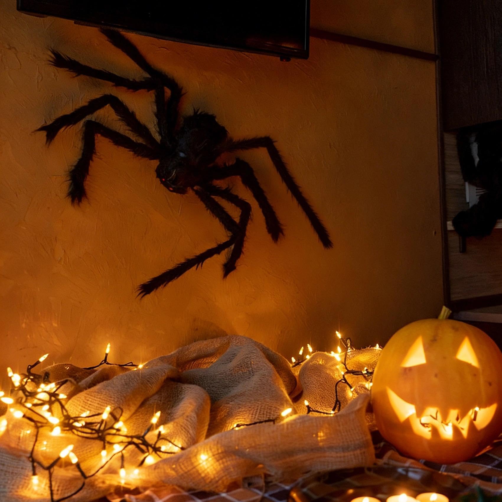 Dekoracje pająka na Halloween, realistyczne, duże, straszne pająki, dekoracja do domu, gigantyczne pająki, rekwizyty do wewnątrz, na zewnątrz, dekoracje imprezowe