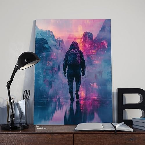 Miniatura 8 de XAHOR Glitchcore Pixel Art Print  Retro-Futuristic Digital Landscape Wall Decor  Cyberpunk Room Aesthetic Poster for Room Aesthetics Canvas Wall Art