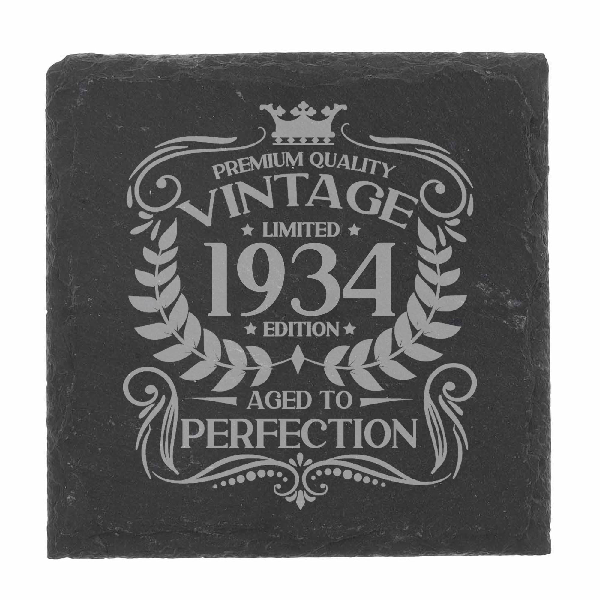 80th Birthday Gift for Men Vintage 1946 Aged to Perfection Engraved Slate Coaster Present for 80 Year Old Etched Natural Slate Placemat (Round Slate) — view 181