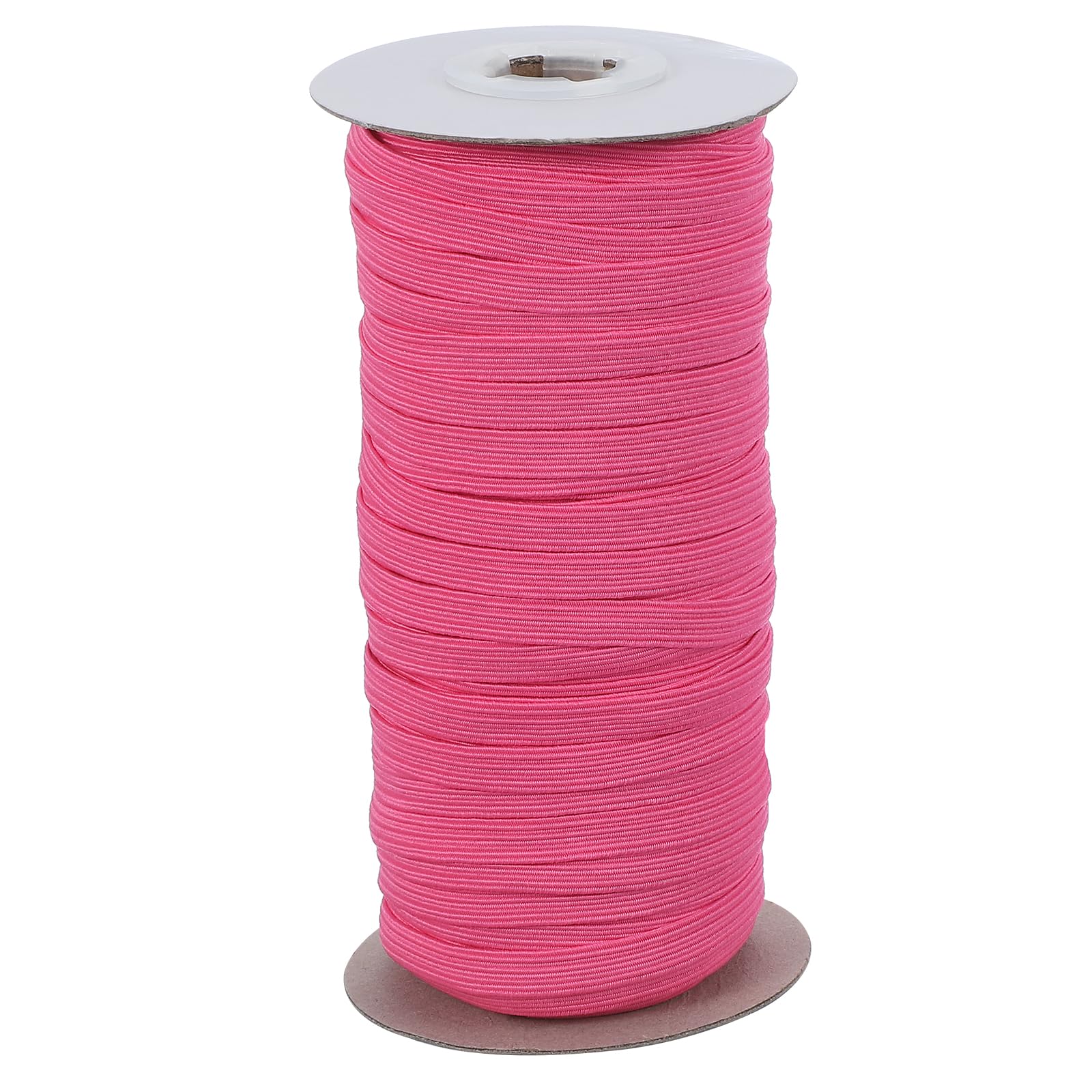 PATIKIL Elastic Bands 6mm x 45 Meters, Polyester Flat Elastic Cord Stretch Strap for Sewing Crafting DIY Bright Pink