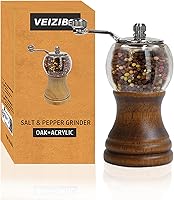 Vista 9 de Juego de molinillo de sal y pimienta VEIZIBEE Juego de molinillo de sal y pimienta de madera Molinillo de pimienta manual Juego de molino