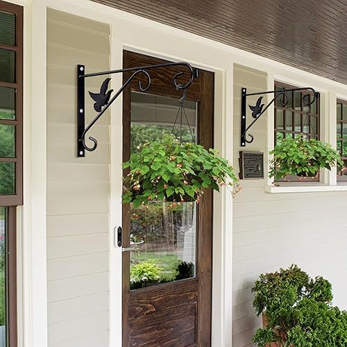 Miniatura 4 de Gancho para colgar plantas, 2 piezas de gancho de pared de metal, colgador de pared para plantas, candelabros solares, macetas, linternas,