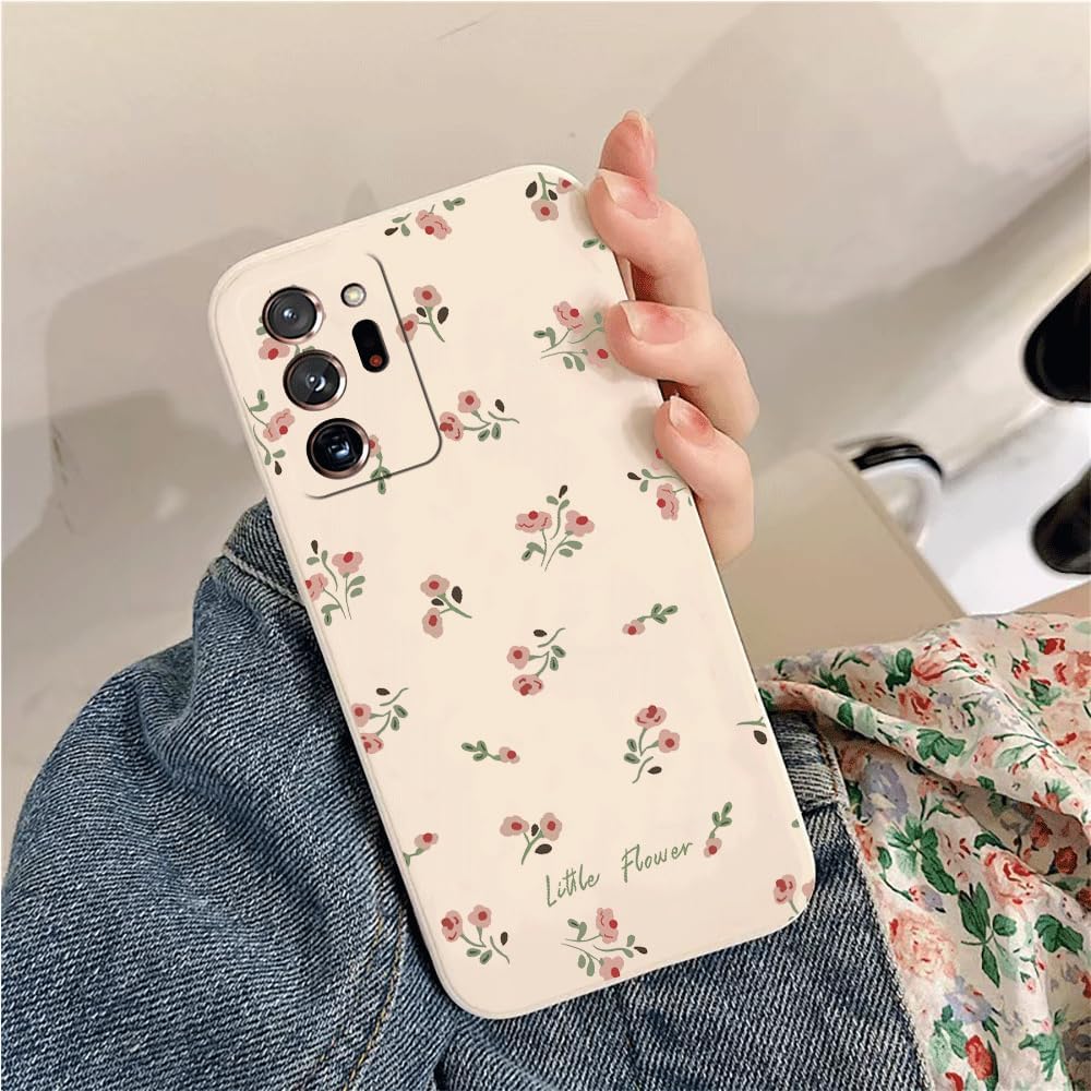 Compatible with Samsung Galaxy Note20 5G Soft TPU and Silicone Aromatic Small Flowers Phone Case