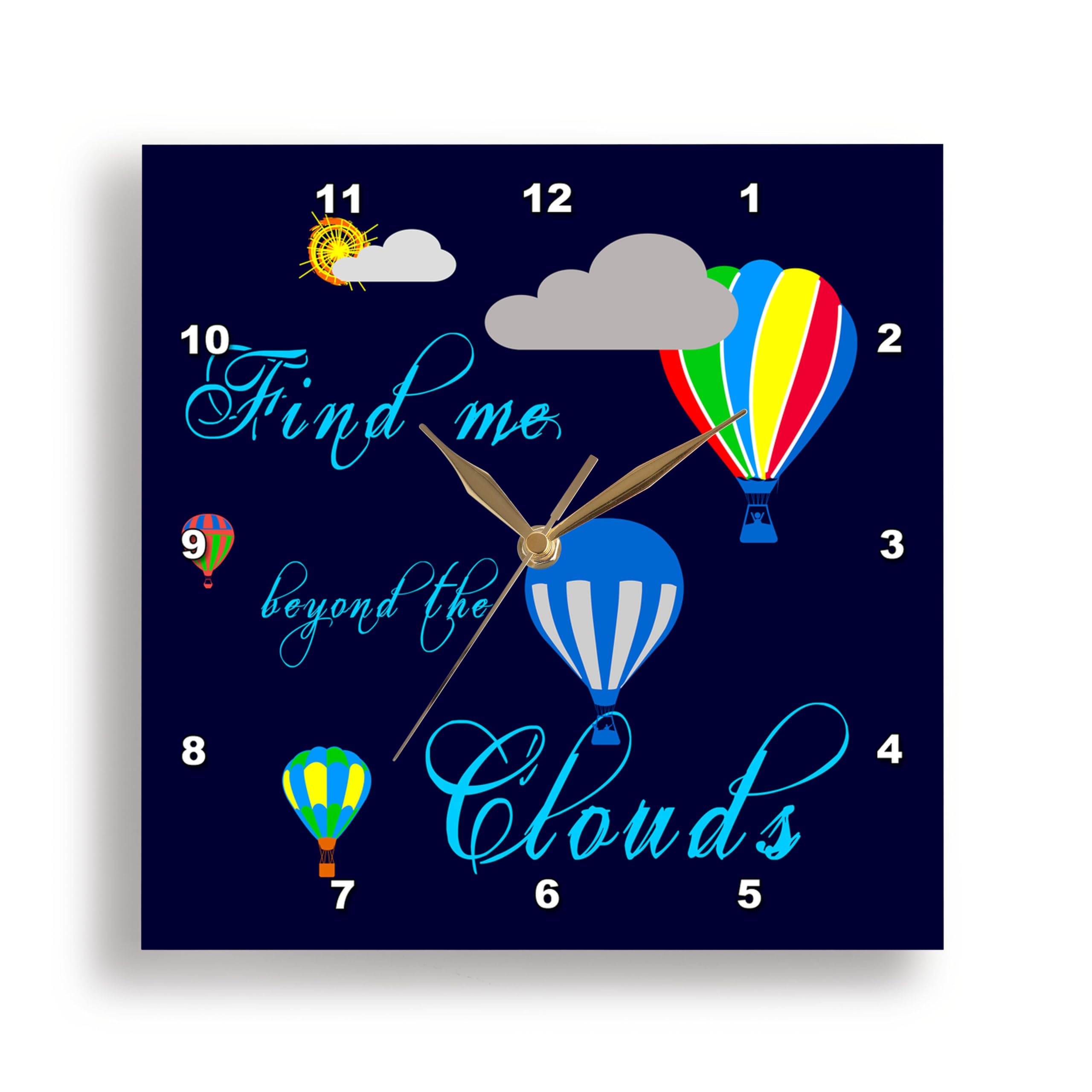 Horloge murale bleu nuages pour chambre d'enfant et bureau d'esprit évasion