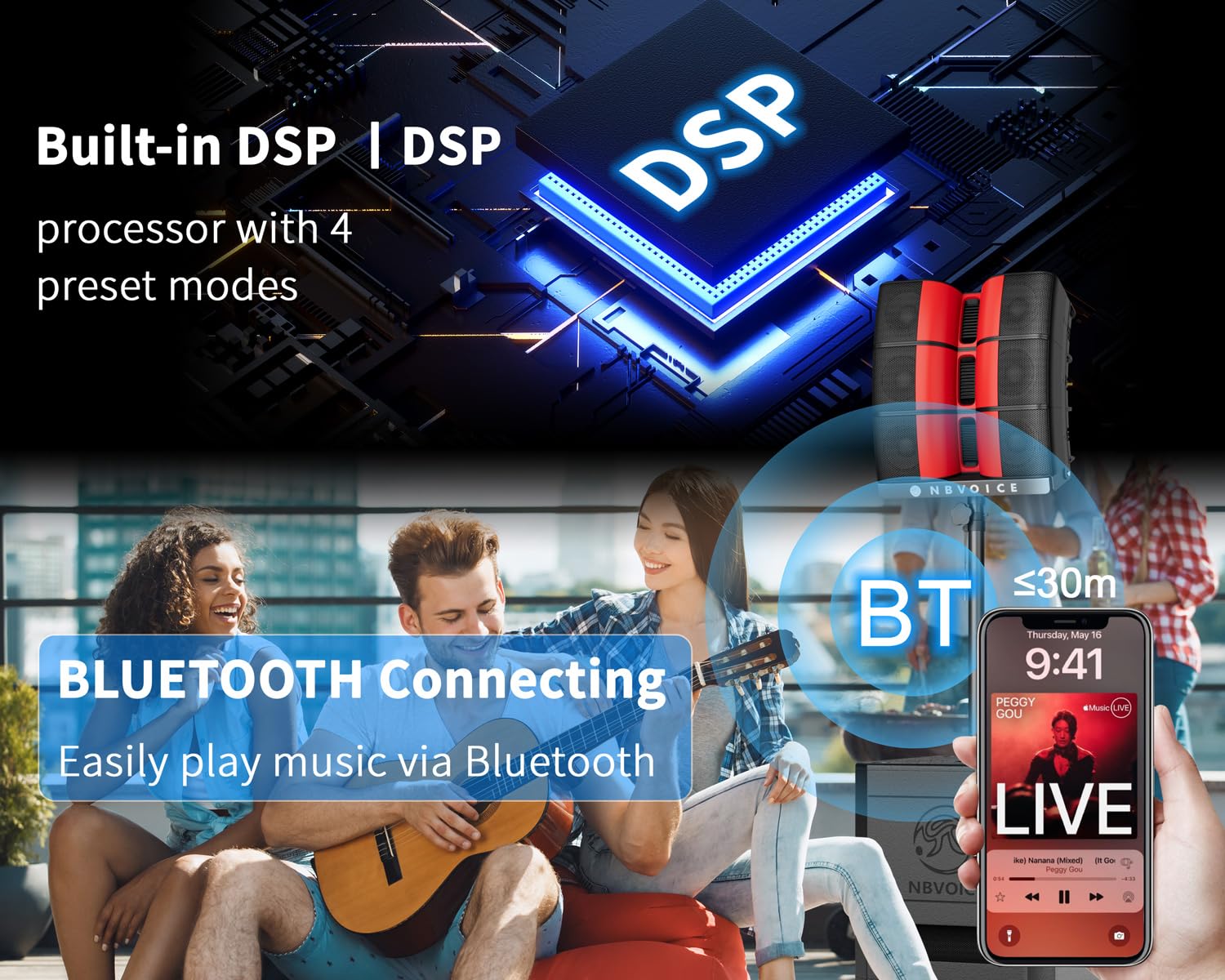 PRX ONE 2400W PA Speaker System w/ 15" Sub | 131dB Zero-Distortion Sound | Bluetooth DSP Control | Road-Ready Birch Enclosure | 7-Yr Warranty
