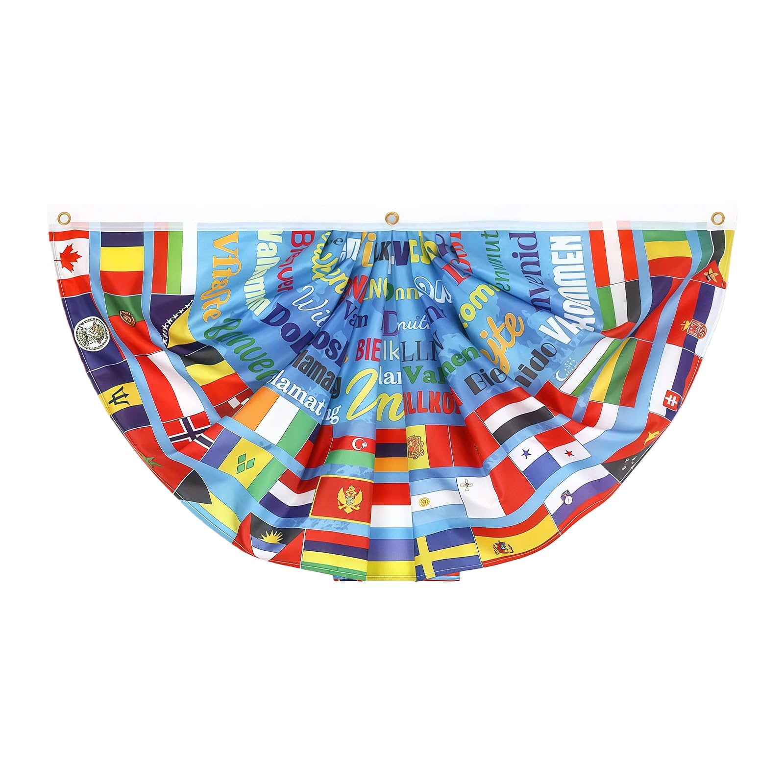 2026 World Cup Flags Banner, Worlds Flag Decorations, Pleated Semi Circular Bunting for Sports Events Club School Classroom Party Supplies