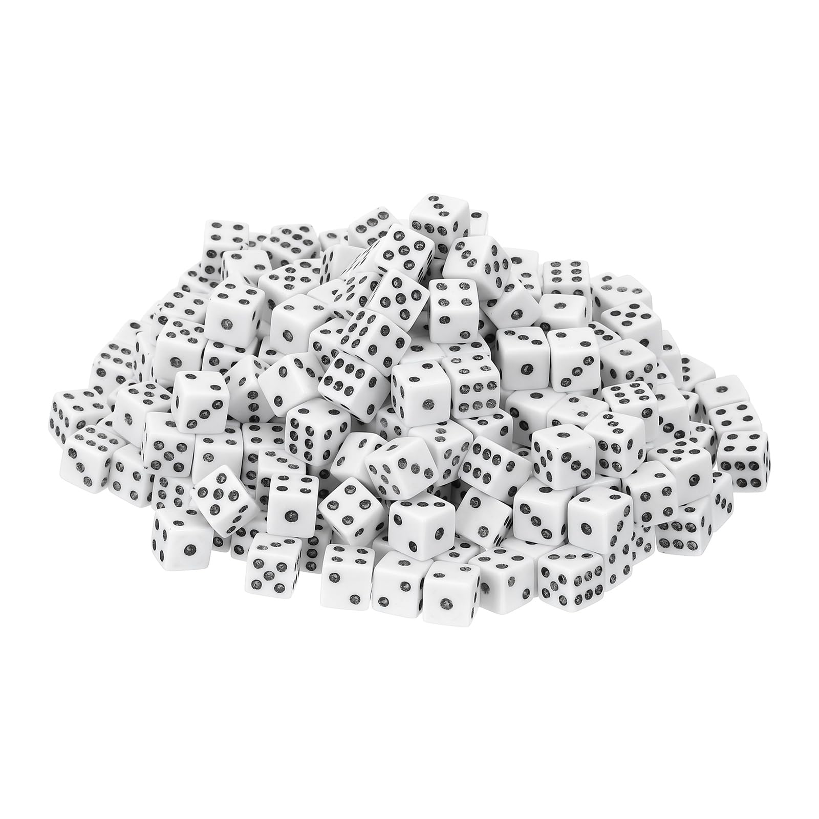 sourcing map 300Pcs Mini Dice, 8mm/0.31" Acrylic Tiny Six Side Game Dot Square Dice Bulk for Table Board Game Party Activities, White/Black
