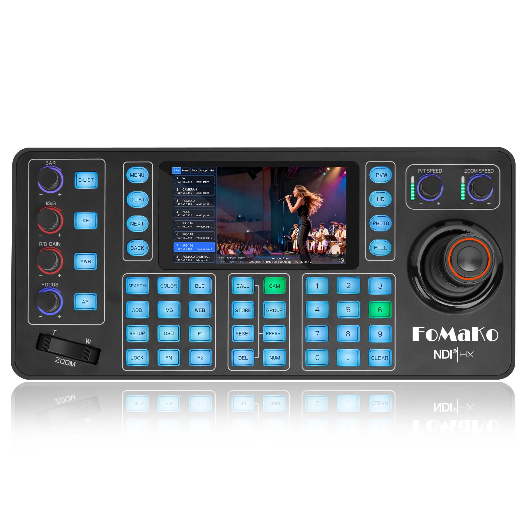 FoMaKo NDI PTZ Camera Controller KC608N – 5.5