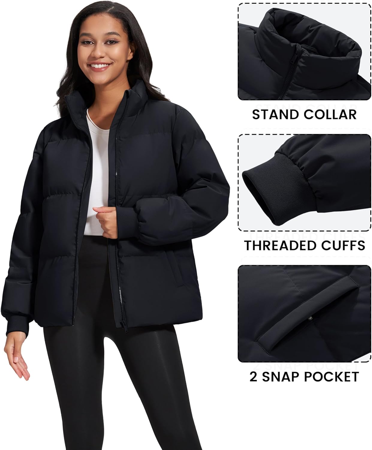 YUCOLEN Women's Winter Windproof Warm Down Jackets Lightweight Water-Resistant Quilted Padded Puffer Jackets with Pockets - Image 4