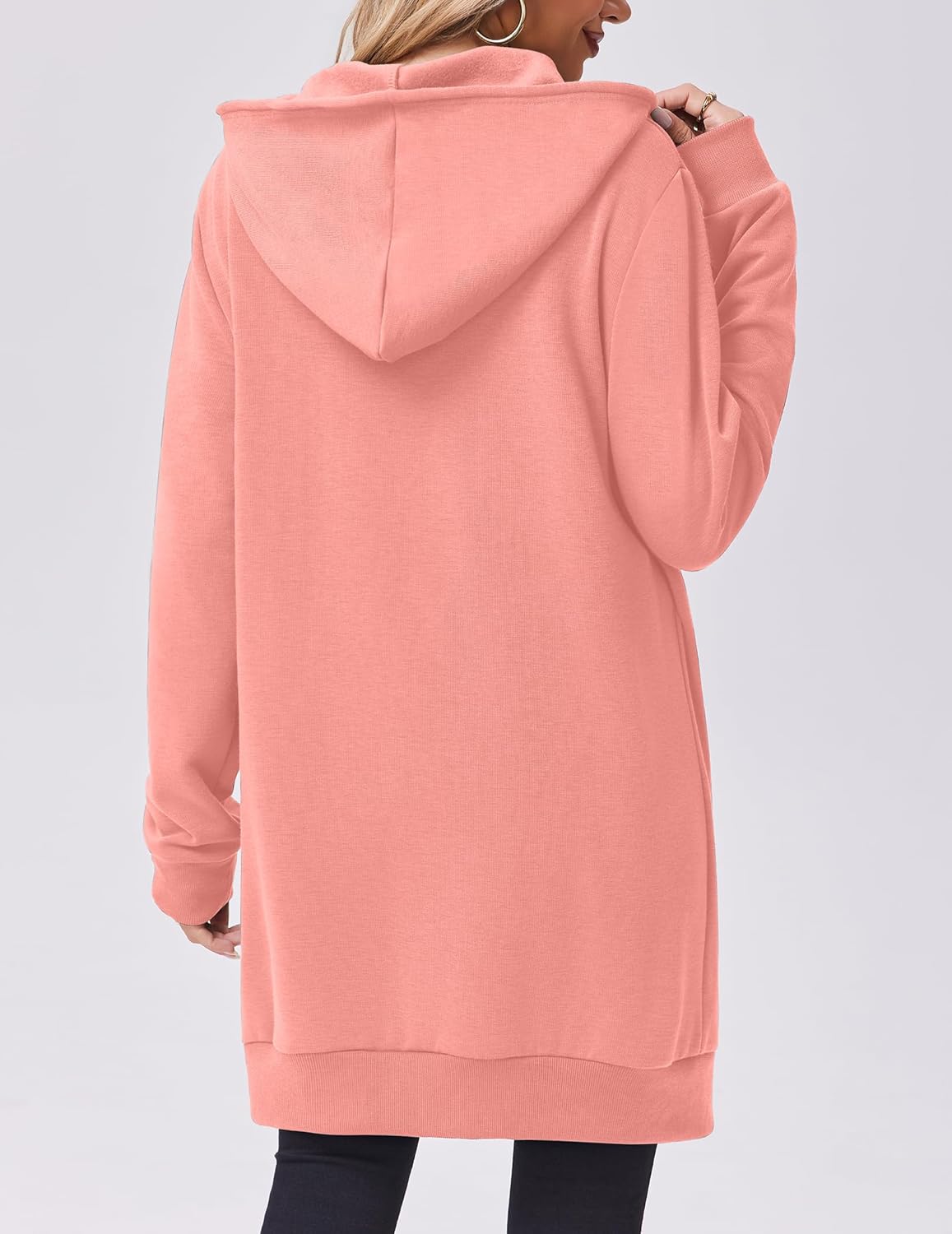 Zeagoo Women's Zip Up Hoodies Long Tunic Sweatshirts Oversized Fleece Casual Long Sleeve 2026 Fall Hoodie Jacket Coat - Image 6