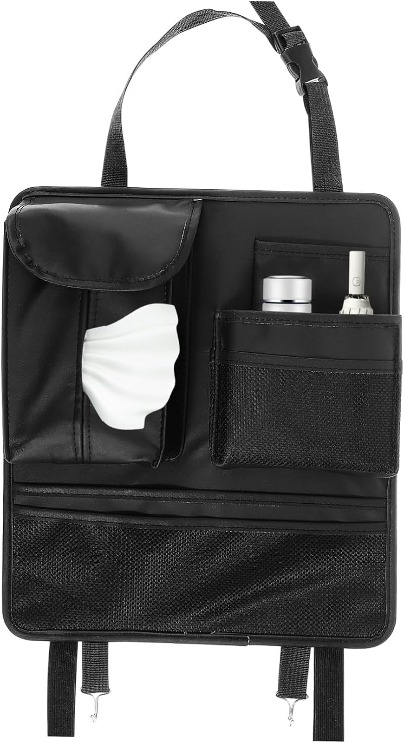 Backseat Car Organizer Seat Storage Seat Back Organizer for Snacks Bottles and Gadgets Durable Pu Material