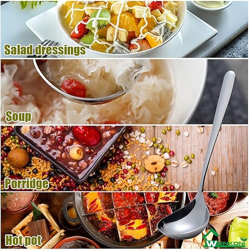 Miniatura 3 de Cucharones de sopa pequeños, cucharones de salsa, cucharones de sopa para salsa, 2 unidades de cucharones de acero inoxidable no magnético SUS 304