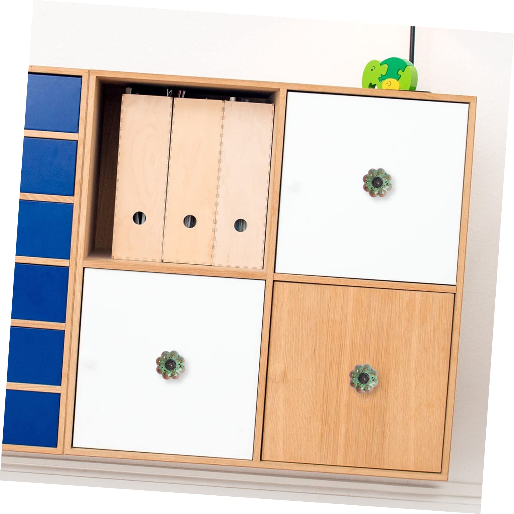 DOITOOL 6stücke Keramik Kürbis Schrankknauf Grün Schubladenknöpfe Türknöpfe Zuggriff Für Möbel Schränke Und Kommoden