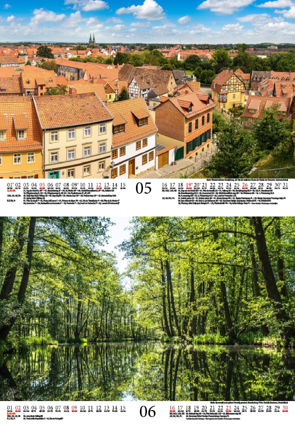 Deutschlandzauber From the Baltic Sea to the Ore Mountains DIN A4 Calendar for 2024 Holiday Travel Germany Seelenzauber - Image 4