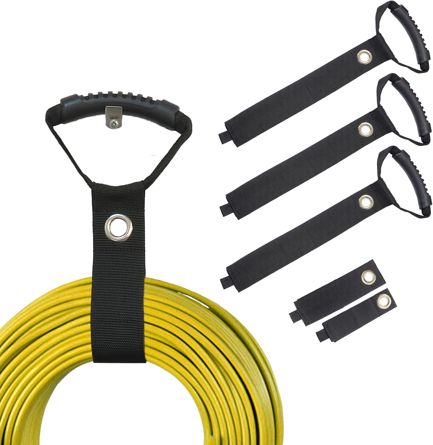 Portable Extension Cord Holder and Organizers,Storage Straps with Carrying Handle and Grommet, for Cables, Ropes, Garden Water Hoses Carrying organization (5 Pack (10"/13"/3pcs28"))