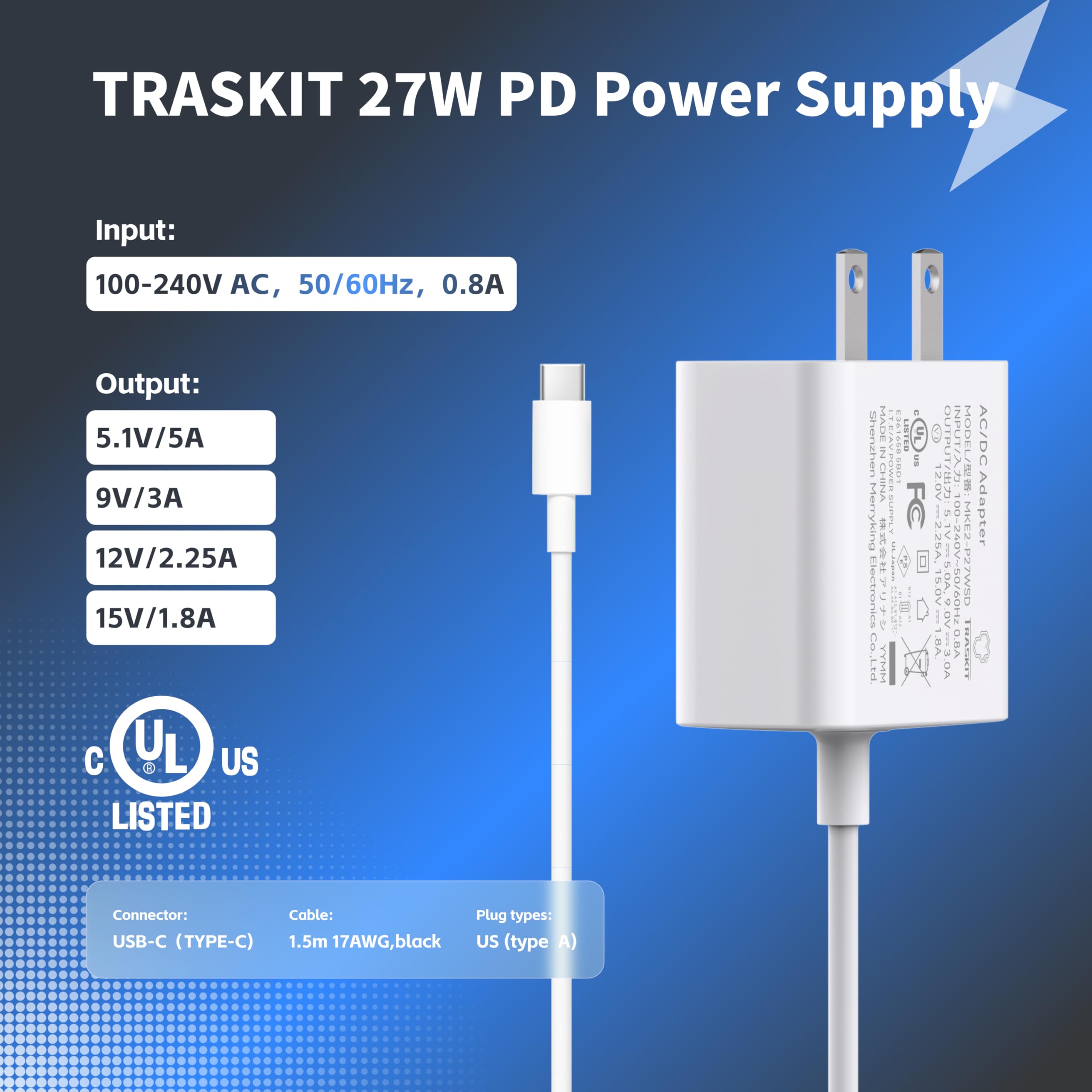 TRASKIT Kit di base per Raspberry Pi 5 4 GB di RAM, alimentatore PD da 27 W, custodia PI5, dispositivo di raffreddamento attivo e scheda singola Pi 5 da 4 GB inclusa