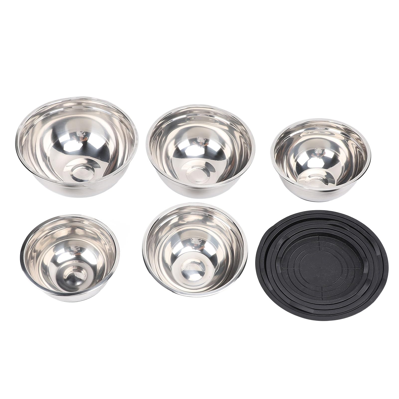 Juego de Tazones para Mezclar de Acero Inoxidable de 5 Piezas con Tapas para Cocinar y Hornear de Manera Versátil en Cocinas Modernas (Serie 1)