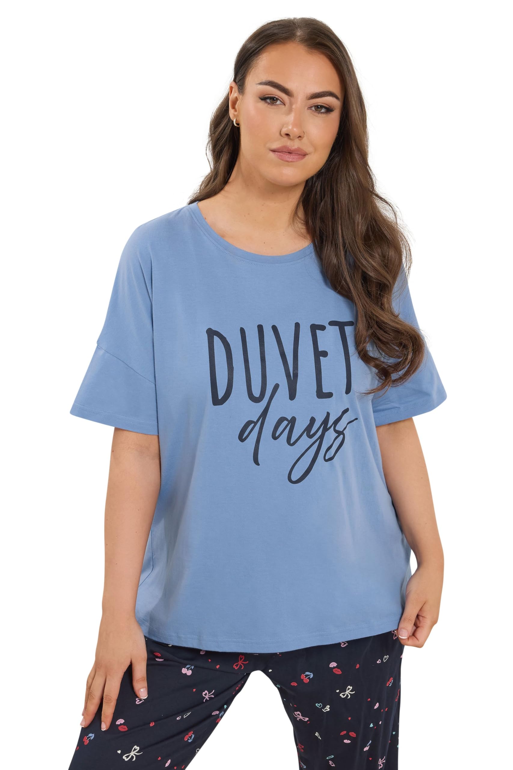 Yours Curve 'Duvet Days' Sleep Tee Top - Women's - Plus Size Curve