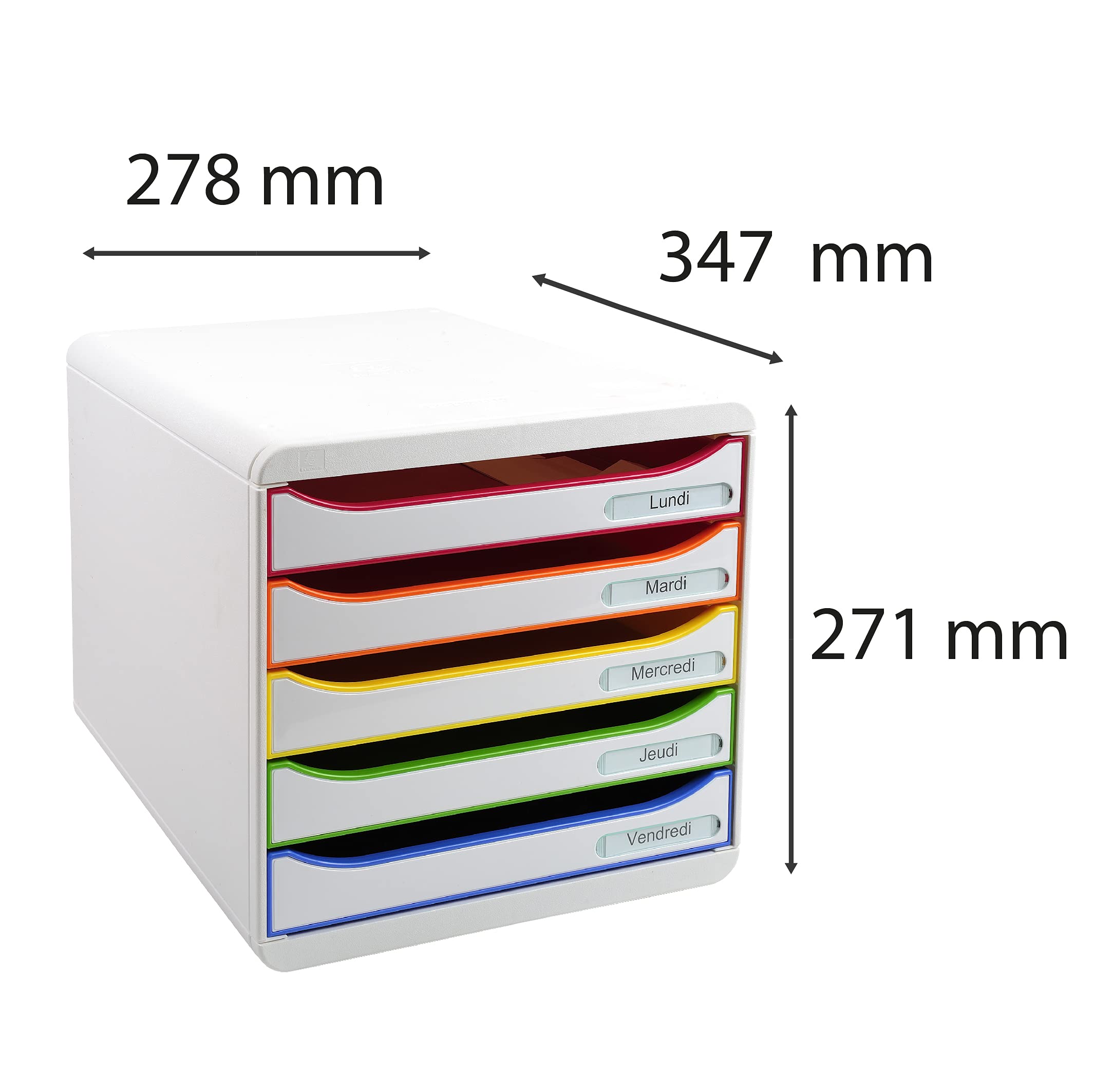Exacompta Store-Box - Caisson 6 Tiroirs A4 - Noir/blanc 27x35,5x27,1cm
