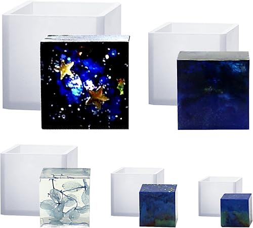 Miniatura 7 de Funshowcase Molde de silicona para pisapapeles en forma de cubo para manualidades de arcilla polimérica, fabricación de jabón, resina epoxi,