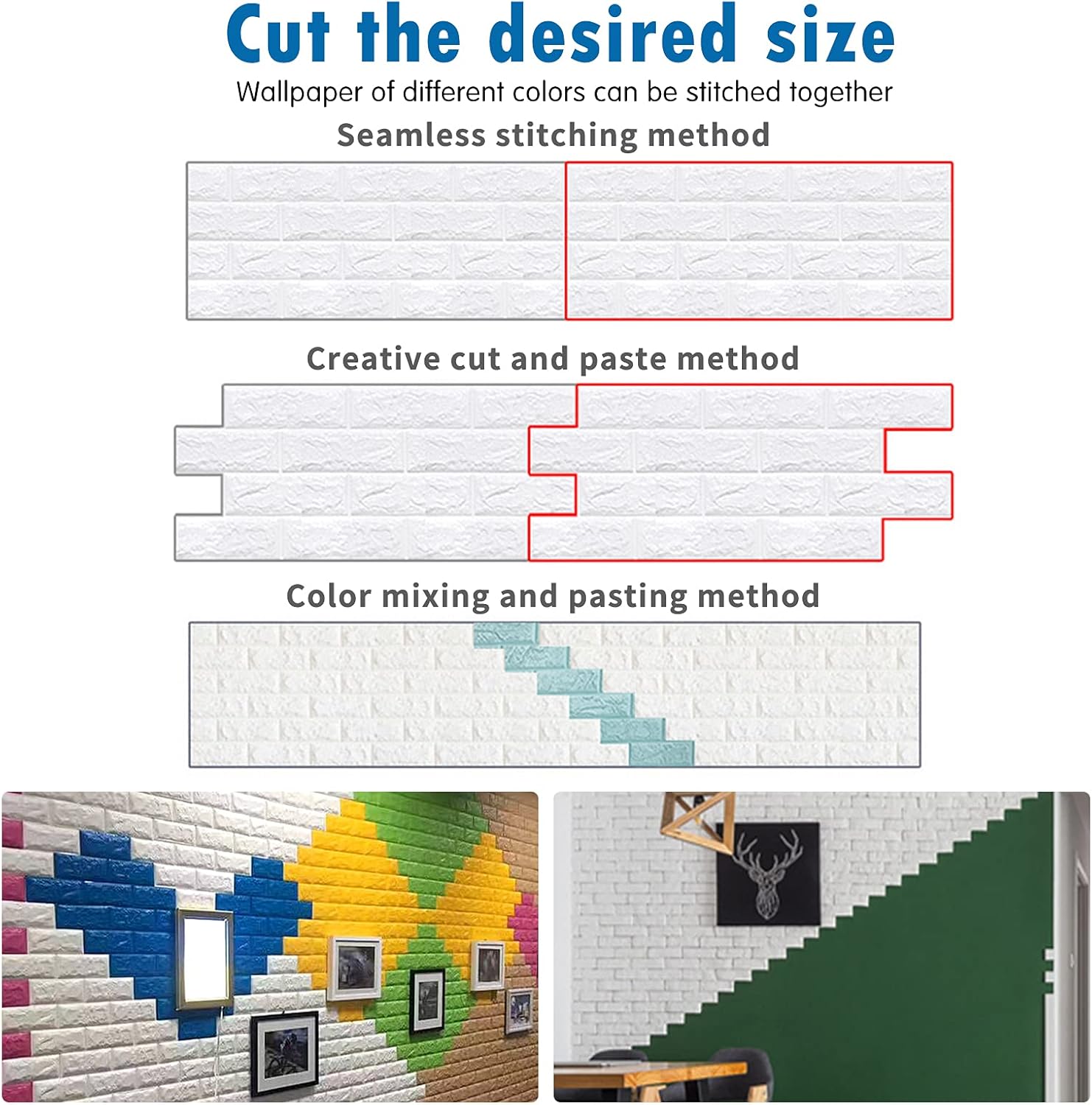 40 PCS White 3D Wall Panels, 58 sq.feet Coverage, Printable Wallpaper Sticker with Self-Adhesive Waterproof Brick PE Foam Wall Panels Peel and Stick for Interior Wall Decor Home Decoration