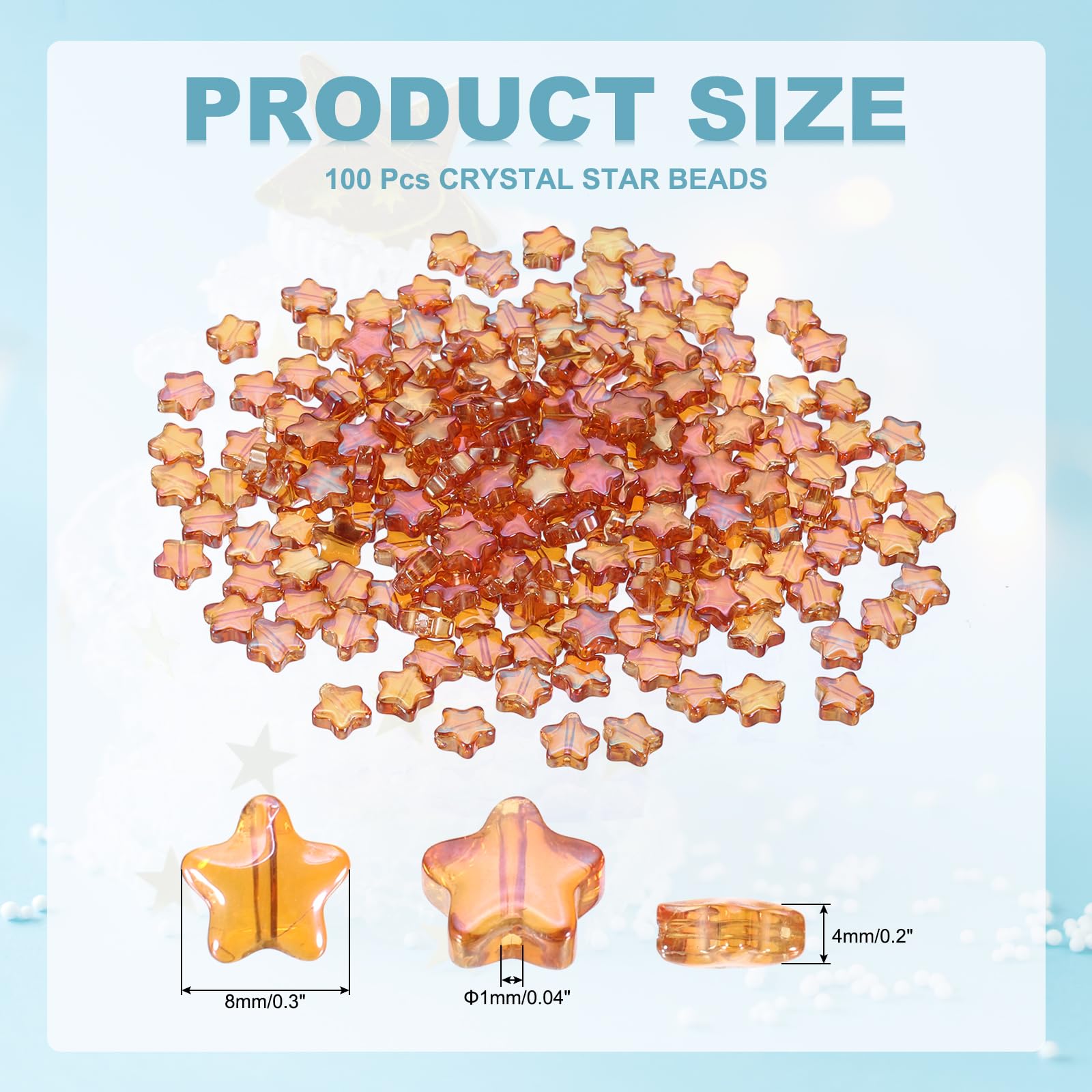 PATIKIL 8mm Crystal Star Beads - Image 2