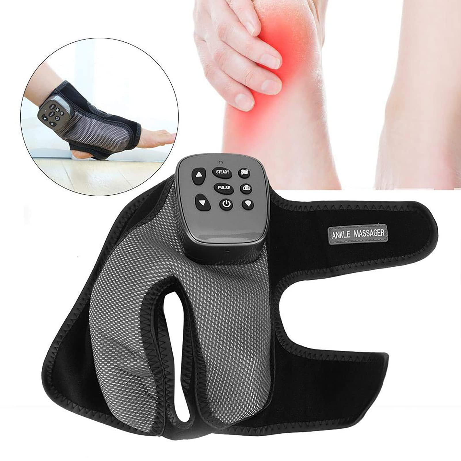 Soporte de caída de pie, masajeador de Tobillo de pie con Bolsillos de Aire, calefacción por vibración, masajeador Multifuncional de Bolsa de Aire de calefacció