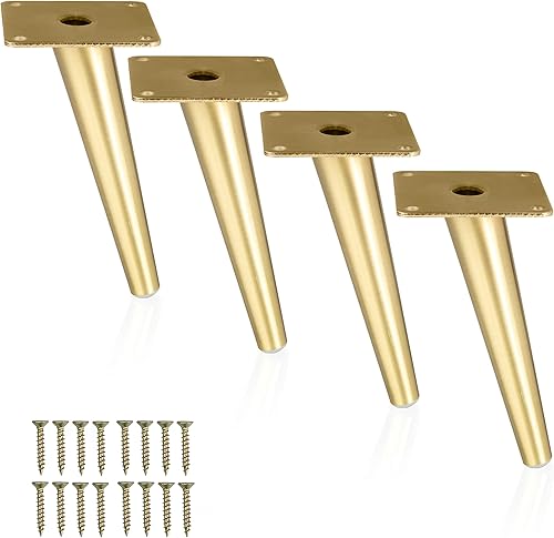 Ilyapa Patas oblicuas cónicas de metal para muebles, juego de 4 patas de repuesto modernas de mediados de siglo para sofás, sillas, mesas Ilyapa Patas oblicuas cónicas de metal para muebles, juego de 4 patas de repuesto modernas de mediados de siglo para sofás, sillas, mesas